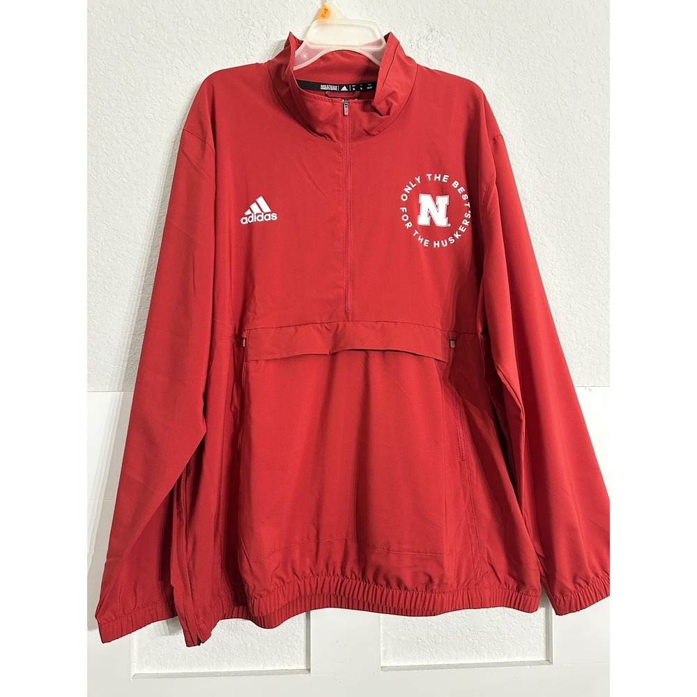 Adidas Nebraska Huskers AEROREADY Players Sideline half-zip jacket XL